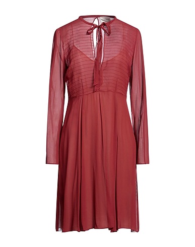 FORTE_FORTE Midi dress Brick red 100% Viscose