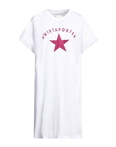 SHIRTAPORTER Kurzes Kleid Weiß 100% Baumwolle