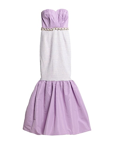 ELISABETTA FRANCHI Long dress RED CARPET Lilac 100% Polyester, Cotton, Polyamide, Viscose