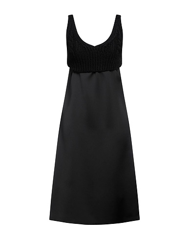 PINKO Midi dress Black 46% Acrylic, 28% Mohair wool, 19% Polyamide, 7% Polyester