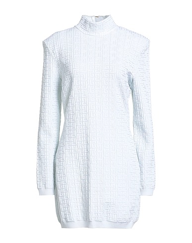 BALMAIN Short dress Off white 75% Viscose, 15% Polybutylene, 6% Cotton, 2% Polyamide, 2% Metallic fiber