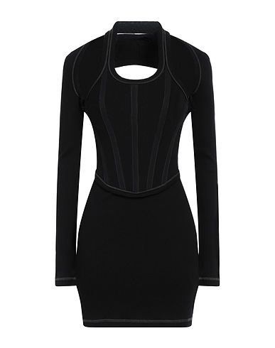 DION LEE Vestito corto Nero 98% Cotone organico, 2% Elastan