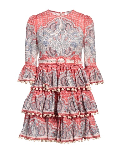 ZIMMERMANN Short dress Brick 100% Linen