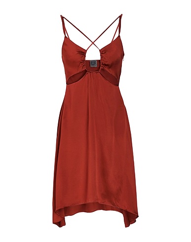 8 by YOOX Short dress Rust 100% Silk