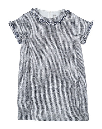 IL GUFO Kleid Blau 80% Baumwolle, 10% Polyester, 6% Acryl, 3% Polyamid, 1% Andere Fasern