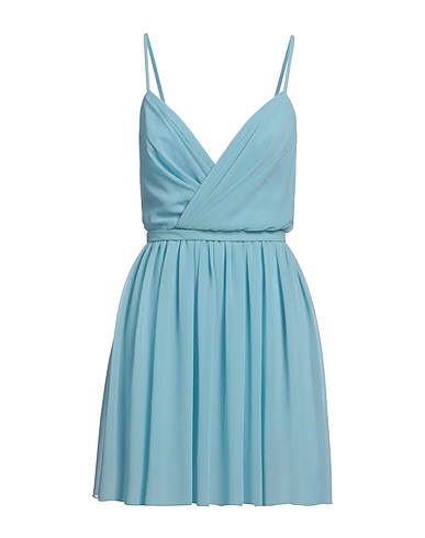 VERA WANG Short dress Sky blue 100% Polyester