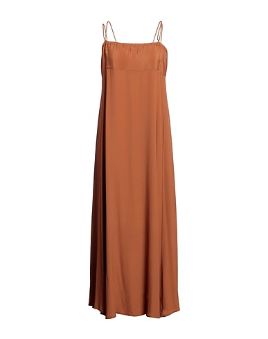 OTTOD'AME Long dress Camel 70% Acetate, 30% Silk