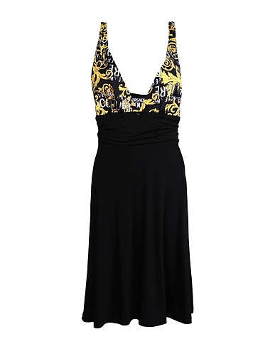 VERSACE JEANS COUTURE Vestito corto Nero 96% Poliestere, 4% Elastan, Acetato