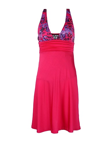 VERSACE JEANS COUTURE Vestito corto Fucsia 96% Poliestere, 4% Elastan, Acetato