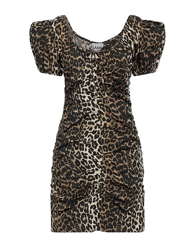 GANNI Short dress Sand 100% Organic cotton
