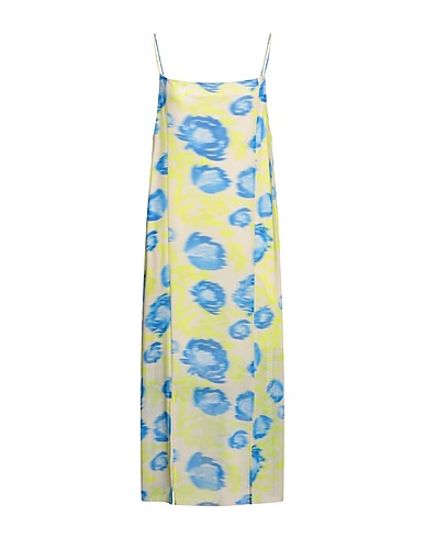 GANNI Midi dress Lime green 91% Recycled polyamide, 9% Elastane
