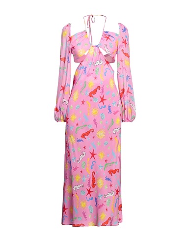 RIXO Midi dress Pink 100% Viscose, Silk