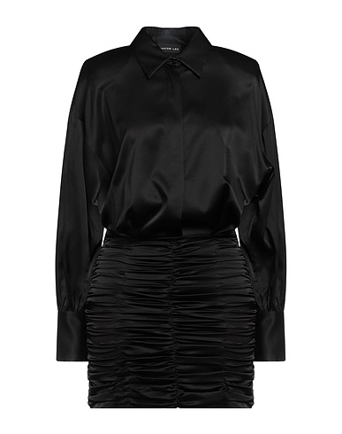 JACOB LEE Short dress Black 95% Silk, 5% Elastane