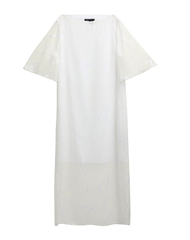 ARMANI EXCHANGE Midi dress White 83% Polyester, 17% Viscose