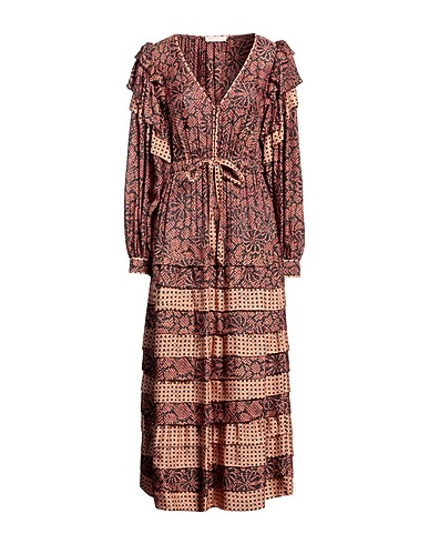 ULLA JOHNSON Midi-Kleid Schwarz 71% Viskose, 29% Seide