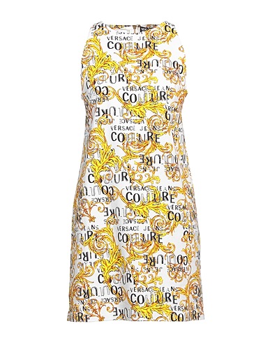 VERSACE JEANS COUTURE Denim dress White 97% Cotton, 3% Elastane