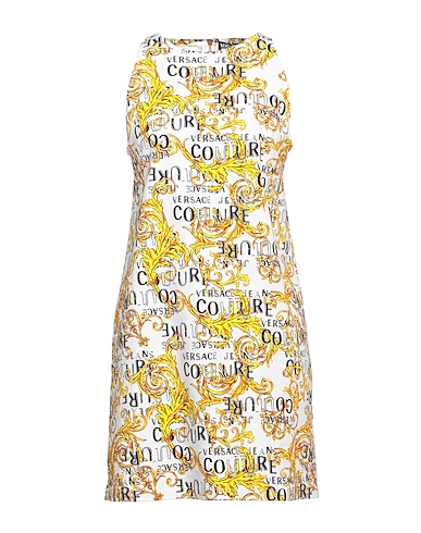 VERSACE JEANS COUTURE Robe courte BIANCO 97% Coton, 3% Élasthanne