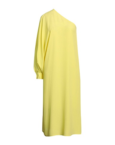 OTTOD'AME Midi dress TRÉSOR Yellow 70% Acetate, 30% Silk