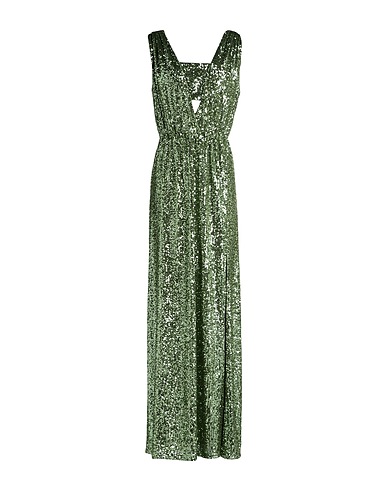 NENETTE Long dress Green 100% Polyester, Elastane