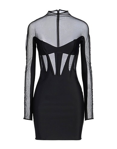 MUGLER Short dress Black 78% Polyamide, 22% Elastane