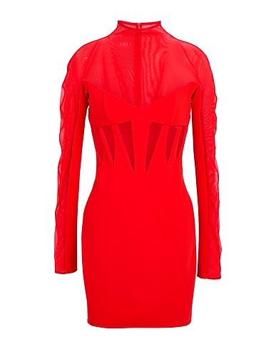 MUGLER Short dress Red 78% Polyamide, 22% Elastane