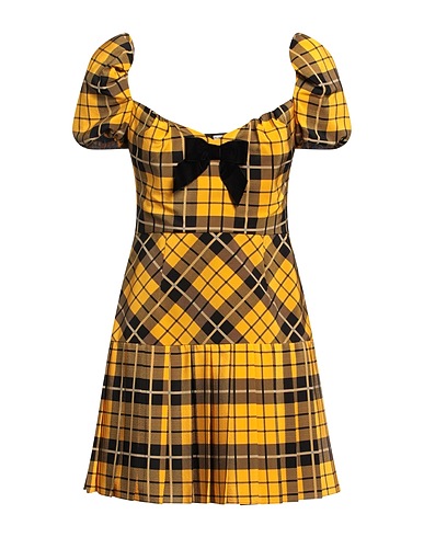 ALESSANDRA RICH Pleated dress Yellow 100% Silk