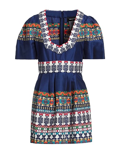 DSQUARED2 Kurzes Kleid Marineblau 71% Baumwolle, 28% Polyester, 1% Andere Fasern