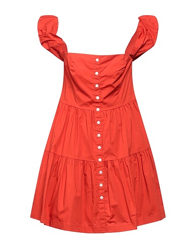 STAUD Short dress Rust 98% Cotton, 2% Elastane