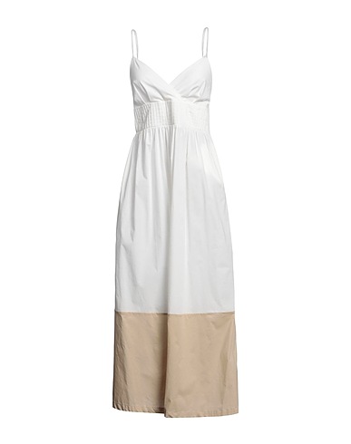 ALPHA STUDIO Midi dress White 98% Cotton, 2% Elastane