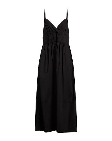 ALPHA STUDIO Midi dress Black 98% Cotton, 2% Elastane