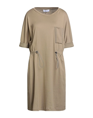 FABIANA FILIPPI Midi dress Khaki 100% Cotton, Ecobrass