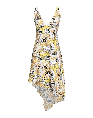 VERSACE JEANS COUTURE Vestito midi Bianco 100% Poliestere