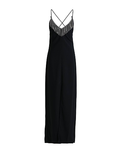 CARLA G. Long dress Black 77% Acetate, 20% Viscose, 3% Elastane