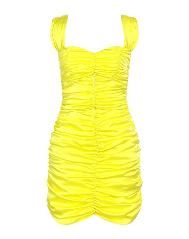 NINEMINUTES Short dress Yellow 97% Polyester, 3% Elastane