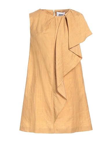 ALPHA STUDIO Vestito corto Cammello 60% Lino, 30% Viscosa, 10% Poliammide
