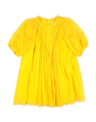 CHLOÉ Dress Yellow 100% Silk, Cotton