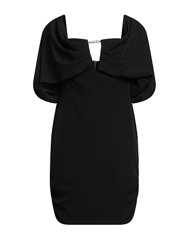 RELISH Vestito corto Nero 97% Poliestere, 3% Elastan