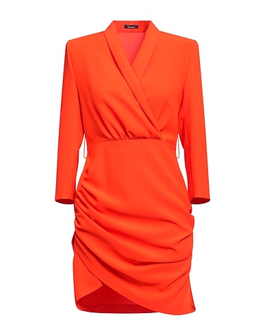HANITA Short dress Orange 91% Polyester, 9% Elastane