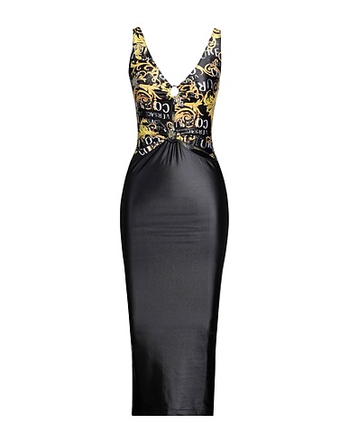 VERSACE JEANS COUTURE Vestido midi Negro 80% Poliéster, 20% Elastán