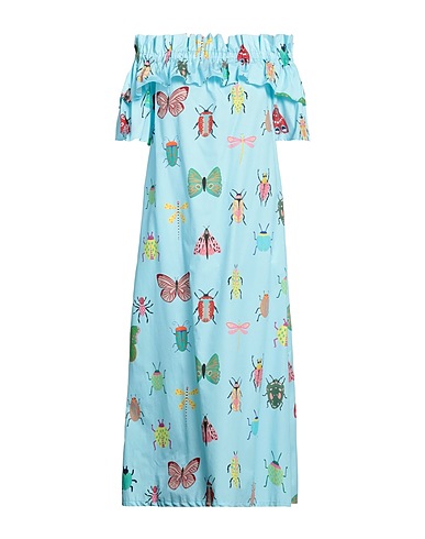 ROSÉ A POIS Midi dress Sky blue 100% Viscose