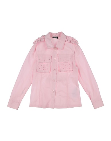 MONNALISA Chemises et chemisiers de couleur unie Rose 100% Coton