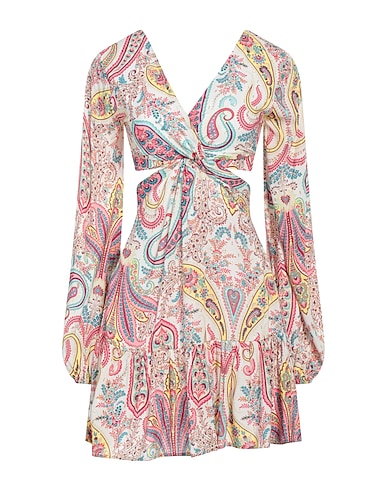 ANJUNA Robe courte BIANCO 99% Viscose, 1% Polyester