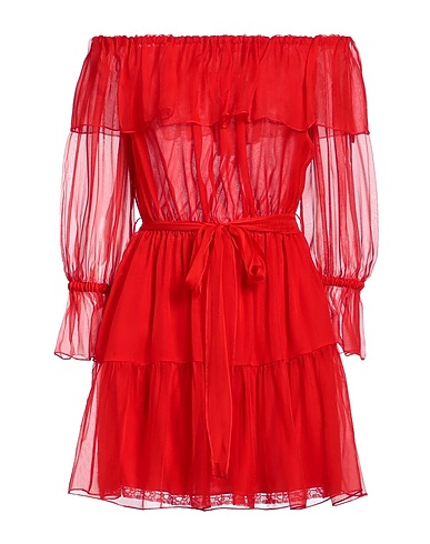 GUCCI Short dress Red 100% Silk, Polyamide