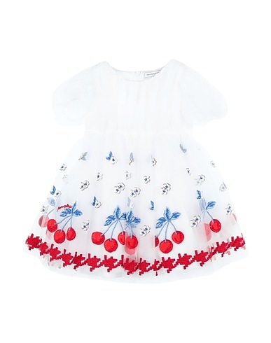 MONNALISA Baby dress White 100% Polyamide, Polyester, Cotton