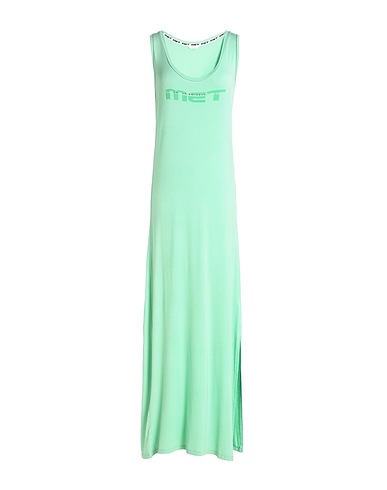 MET JEANS Long dress Light green 95% Viscose, 5% Elastane