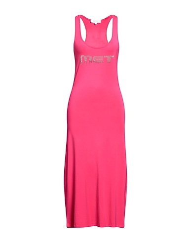 MET JEANS Midi dress Fuchsia 95% Viscose, 5% Elastane