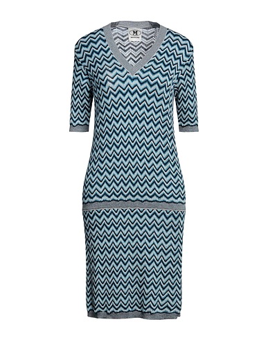 M MISSONI Midi dress Azure 44% Viscose, 30% Cotton, 15% Wool, 8% Metallic fiber, 3% Polyamide