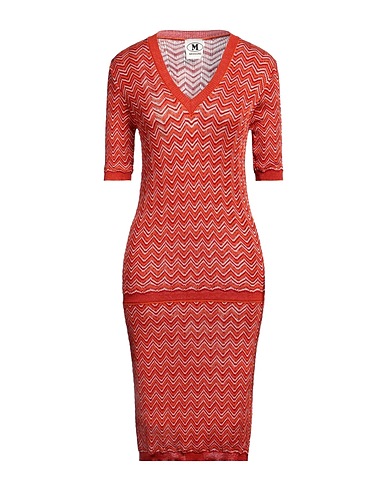 M MISSONI Vestito midi Arancione 44% Viscosa, 30% Cotone, 15% Lana, 8% Fibra di metallo, 3% Poliammide
