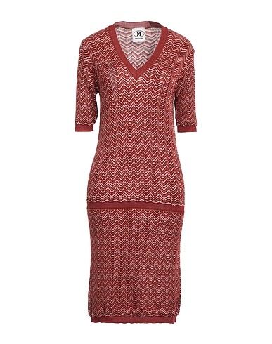 M MISSONI Vestito midi Marrone 44% Viscosa, 30% Cotone, 15% Lana, 8% Fibra di metallo, 3% Poliammide