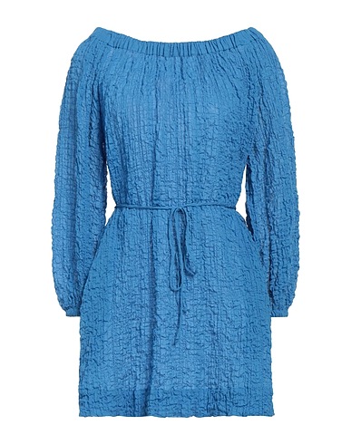 THREE GRACES LONDON Short dress Azure 98% Cotton, 2% Elastane